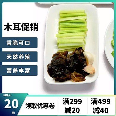 摄影白色简约木耳促销木耳主图白底图