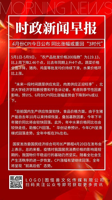 时政新闻早报趋势技巧科普简约手机海报