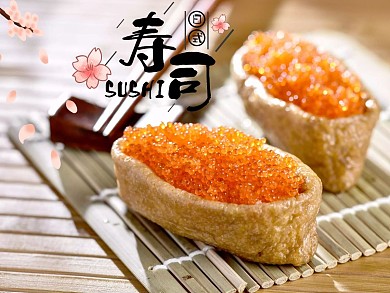 时尚寿司海报日本风味黑白色美食