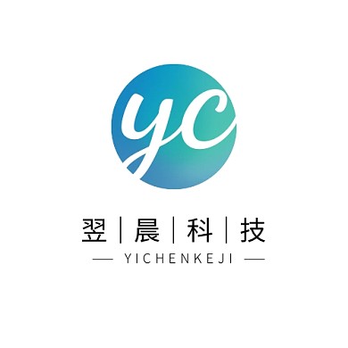 字母logo设计YC简约蓝色渐变科技