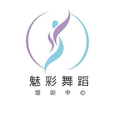 简约创意紫色蓝色圆形舞蹈logo