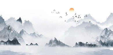 图怪兽原创元素古风新中式风格装饰画背景