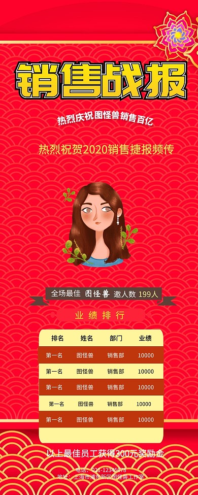 企业业绩排行榜营销长图
