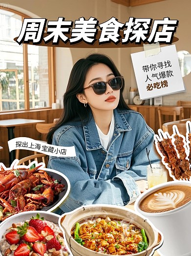 美食探店火锅宣传社交抖音图文封面