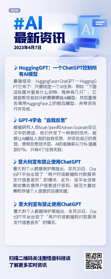 ai人工智能资讯日报新闻商务风营销长图