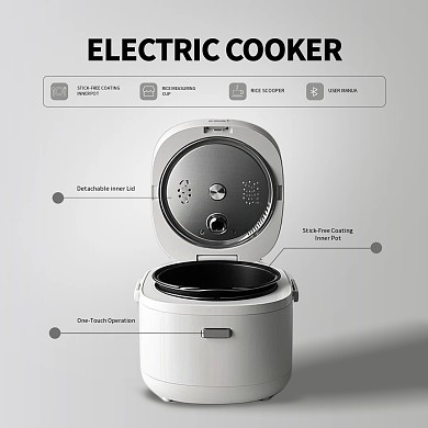 简约厨房用品电饭锅产品介绍电商主图