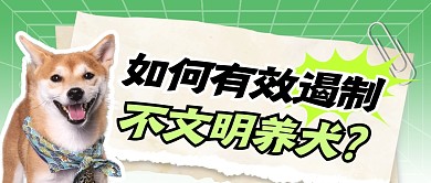 效遏制不文明养犬简约彩色微信公众号首图