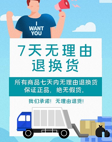 7天无理由退换货创意竖版海报