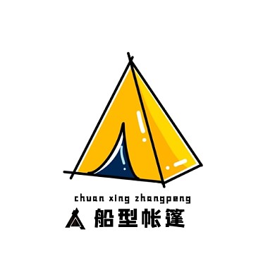船型黄色帐篷LOGO设计