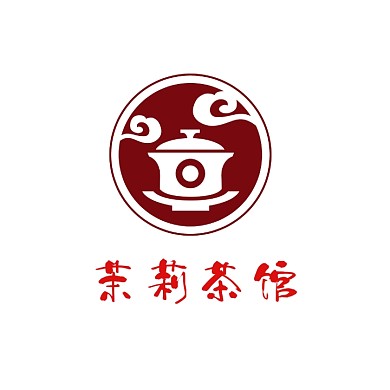 白底商户茶叶茶馆LOGO