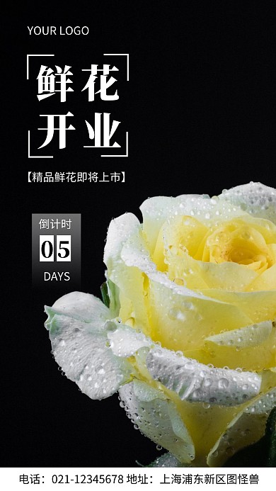 摄影图倒计时5天黑色简约风手机海报