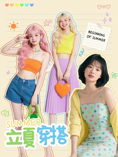 多巴胺立夏穿搭小红书封面.