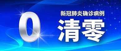 新冠肺炎确诊病例清零胜利公众号封面