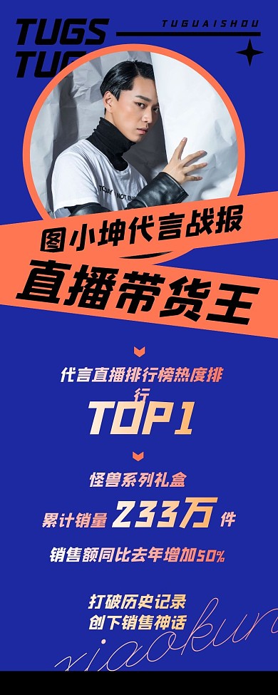 直播明星爱豆代言战报应援长图海报