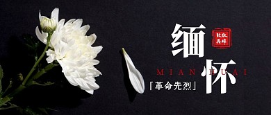 缅怀先烈菊花黑色纪念英雄资讯公众号首图