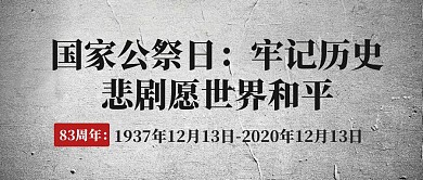 白色斑驳南京大屠杀死难者国家公祭日封面
