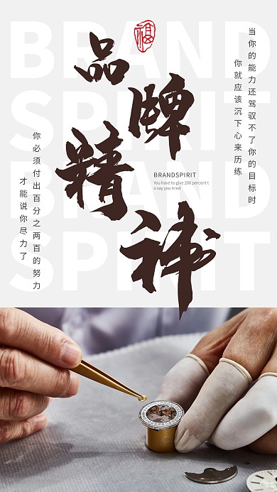 简约风品牌精神企业文化海报