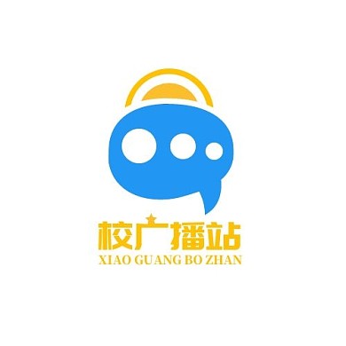 校广播站信息传播橙蓝简约LOGO