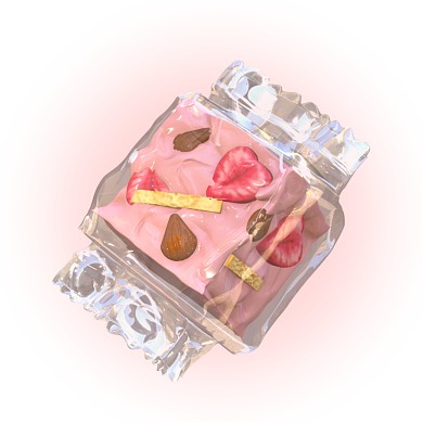 趣味草莓雪花酥3D头像