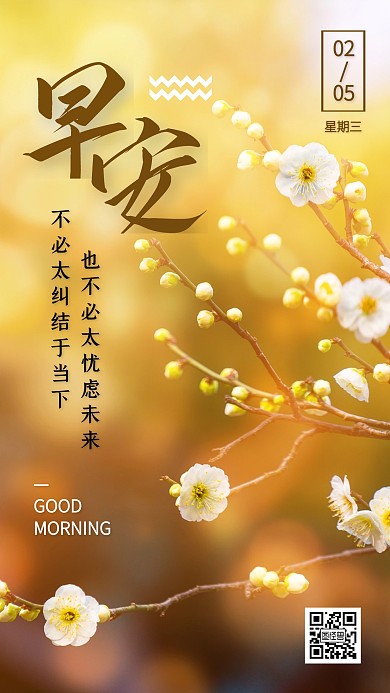 摄影风花卉早安问候日签