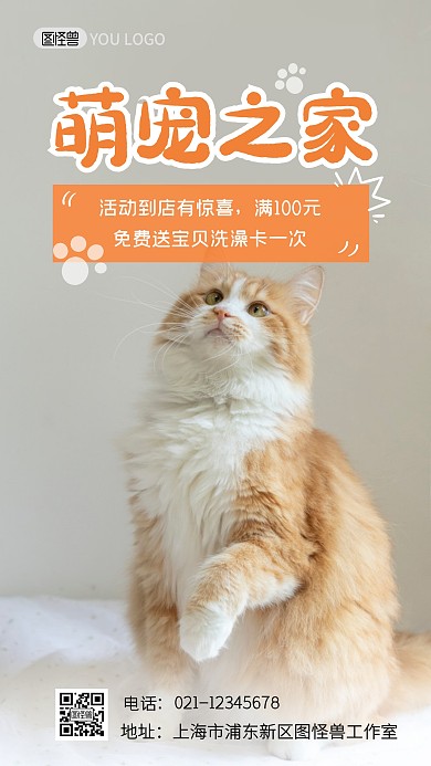 宠物铲屎官萌宠促销福利摄影图海报