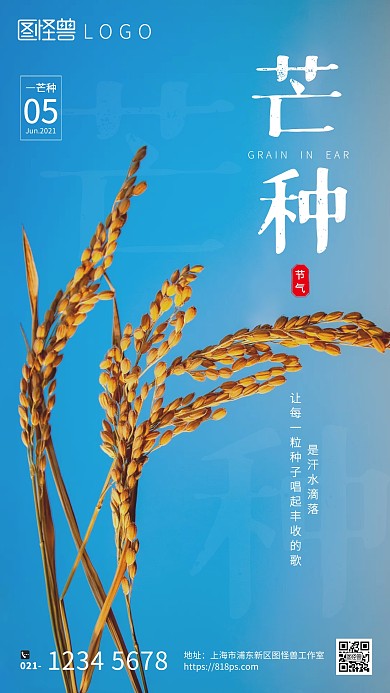 芒种丰收宣传摄影图手机海报