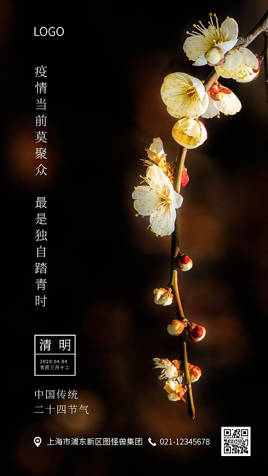 清明节旅游品牌宣传手机海报