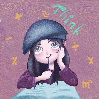 插画风卡通紫色手机头像