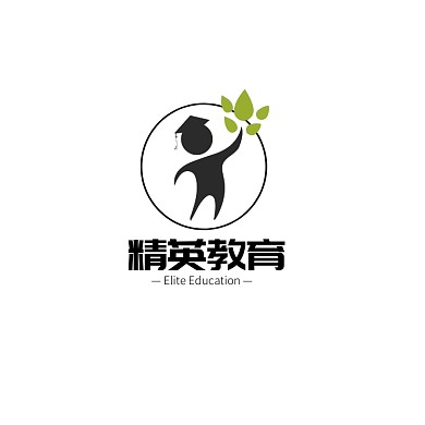创意扁平大气黑色教育培训设计logo