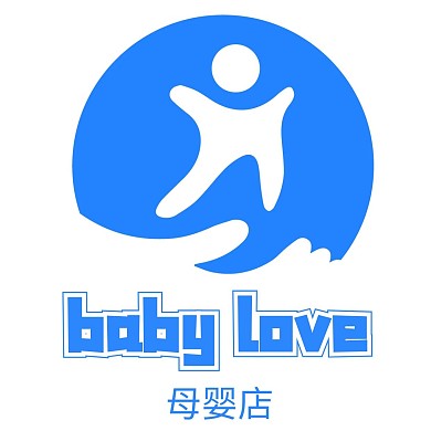 母婴店蓝色简约红包头像