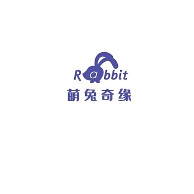 宠兔子动物彩色卡通创意标志