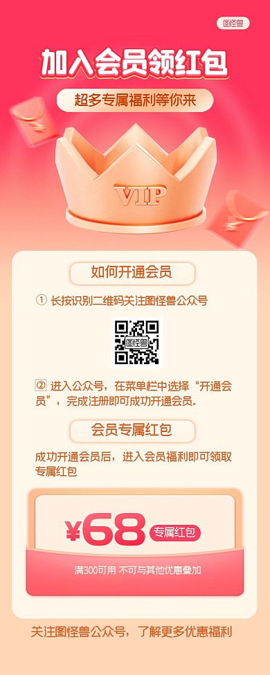 会员操作流程图立体3D营销长图