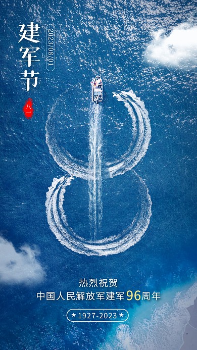 八一建军节创意合成手机海报