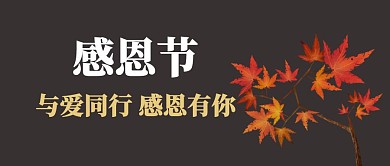 感恩节与爱同行枫叶温暖公众号封面