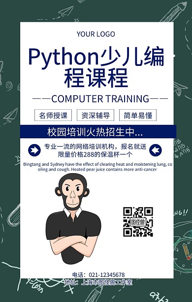 Python少儿编程课程海报教育培训招生