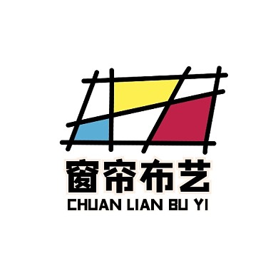 窗帘布艺logo宣传推广大气