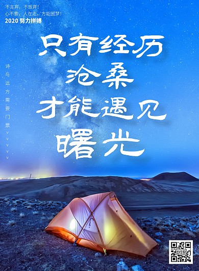 摄影风努力拼搏励志企业文化竖版海报