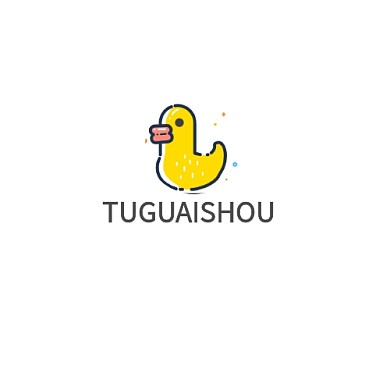 扁平线条卡通小黄鸭logo设计