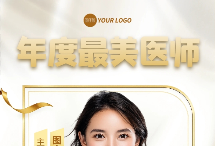 简约风最美医生个人表彰人物海报