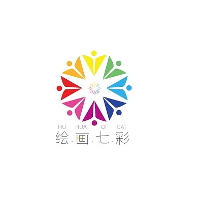 绘画七彩logo电商设计