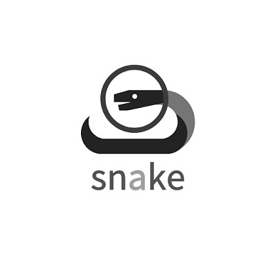 灰色系蛇形snake云logo设计