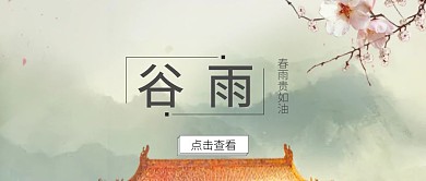 谷雨简约水墨风渐变红包封面图