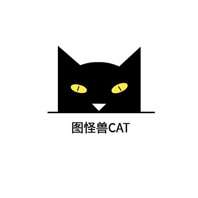 宠物店卡通黑黄大猫logo设计