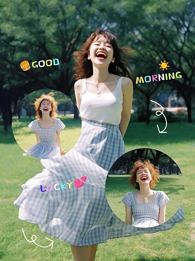 早安日签照片效果模板