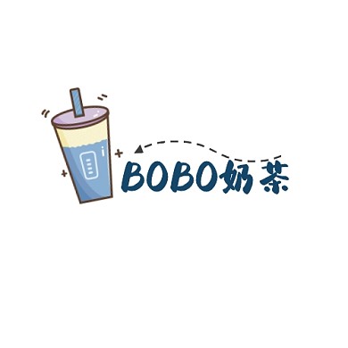 奶茶插画扁平卡通店铺logo