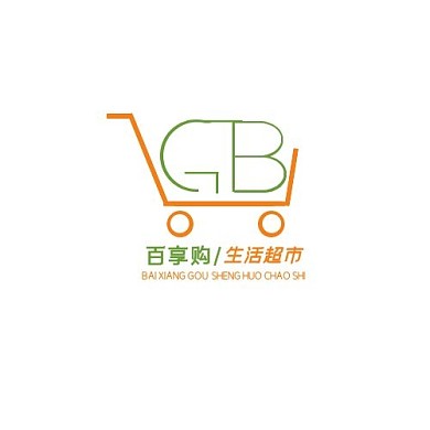 几何简约百享购生活超市LOGO