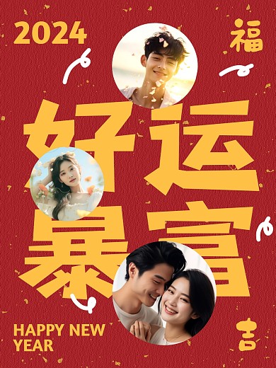 龙年祝福创意照片效果模版