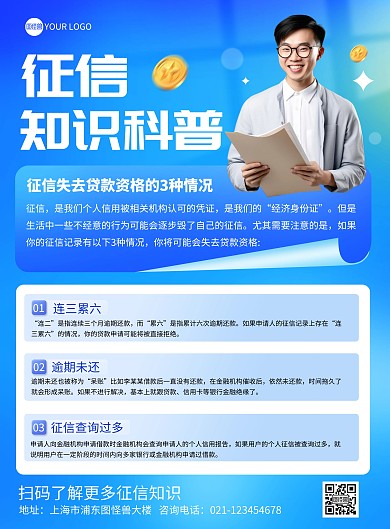 征信知识科普印刷海报