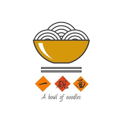 简约一碗面logo设计