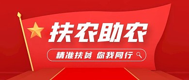 扶农助农简约红色公众号封面首图